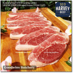 Beef Sirloin aged chilled Australia STEER young cattle HARVEY whole cuts +/- 5.5 kg/pc (price/kg) Striploin / New York Strip / Has Luar PREORDER 2-3 days notice
